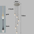 Axyaa Crystal Chandelier Stair Pendant Lamp Living Room Lighting