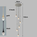 Axyaa Crystal Chandelier Stair Pendant Lamp Living Room Lighting