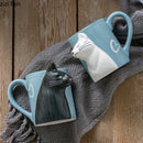 Axya Hand-Drawn Cat Ceramic Mug - Matte Finish, Creative Coffee Cup
