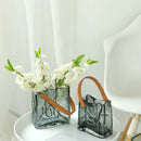 Axyaa Transparent Glass Vase with Irregular Texture for Terrarium Home Decoration
