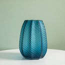 Axyaa Blue Glass Vase - Modern, Elegant Home Decor & Flower Arrangement