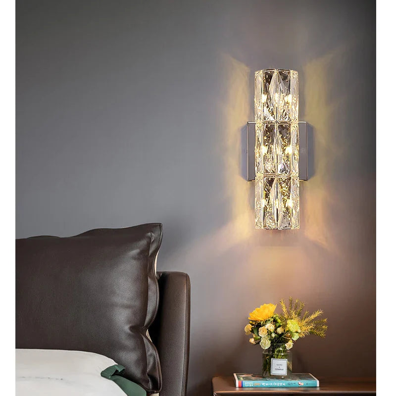 Axyaa Crystal Wall Lamp: Elegant Post-modern Nordic Lighting for Living Room & Dining Room