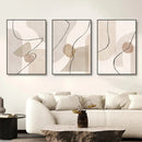 Boho Beige Geometry Abstract Line Canvas Print by Axyaa - Modern Minimalist Wall Art