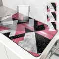 Axyaa Geometric Color Drain Pad: Absorbent & Anti-slip Square Mat for Bathroom and Kitchen