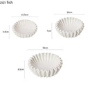 Axyaa Wave Edge Ceramic Insulation Plate Set - Molecular Cuisine Tableware