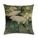 Luxury Bird Cotton Linen Cushion Cover by Axyaa for Home Decor