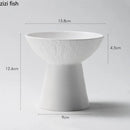 Axyaa Stone Pattern High Footed Ceramic Bowl for Molecular Cuisine and Desserts