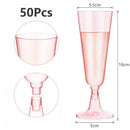Axyaa Champagne Flutes: Disposable Clear Plastic Wine Glasses for Weddings & Parties
