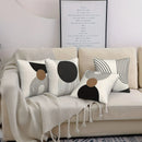 Geometric Round Line Pattern Pillow Cover for Modern Minimalist Home Decor