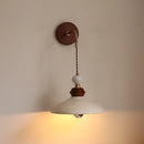 Axyaa Ceramic LED Wall Light Copper Pull Chain Modern Bedside Lamp