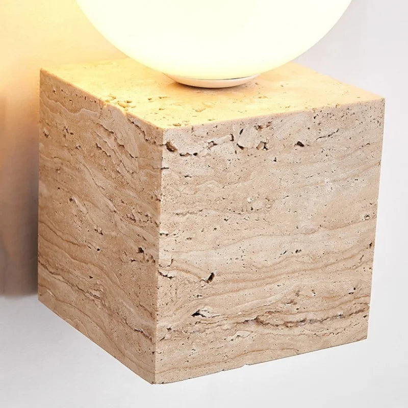 Axyaa White Glass Ball LED Wall Sconce - Modern Nordic Bedroom Bedside Lamp