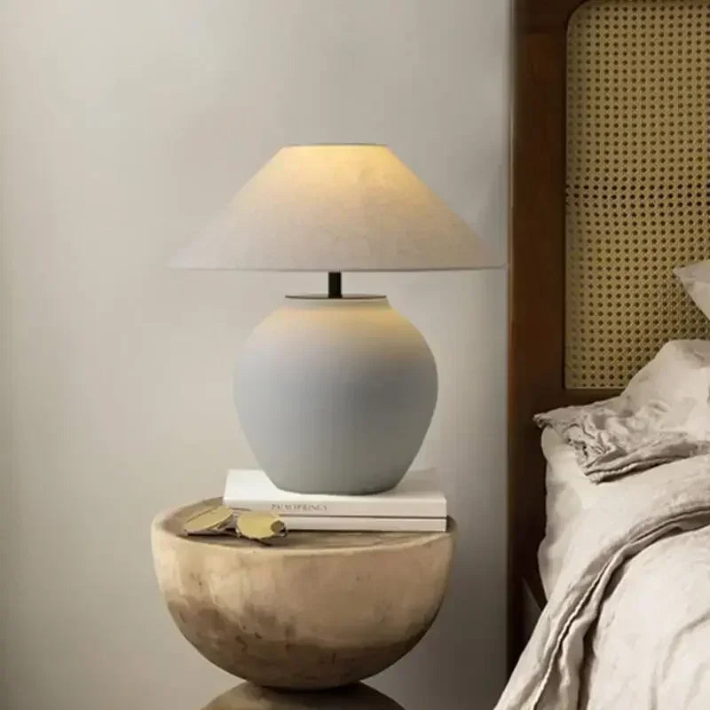 Axyaa Retro Ceramic Floor and Table Lamps for Bedroom and Living Room Decor