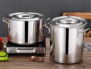 Axya Stainless Steel Soup Pot with Handle Lid - Chef's Kitchen Cooking Pail