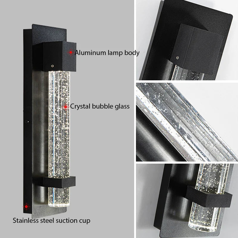 Axyaa Crystal Bubble LED Wall Lamp for Outdoor Lighting