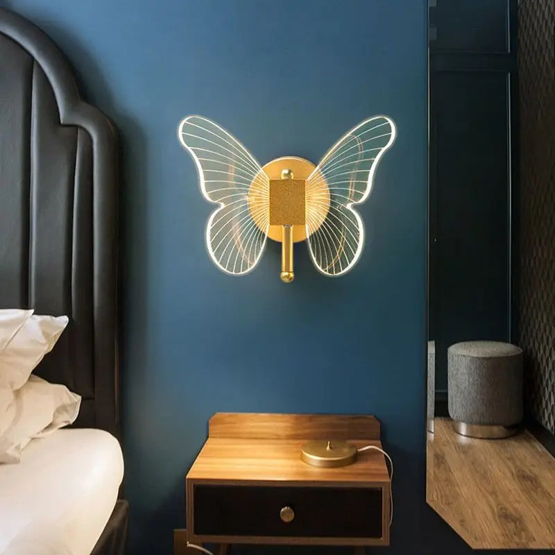 Axya Butterfly LED Wall Lights: Nordic Bedroom Sconces for Home Decors