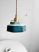 Axyaa Ceramic LED Pendant Lamp - Japanese Style Mid-Century Light for Bedroom & Dining