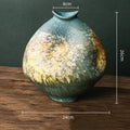 Axyaa Retro Chinese-style Porcelain Flower Vase Set - Earthenware & Kiln-transformed Accessories