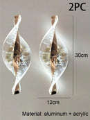 Axyaa Modern Acrylic Gold/Black LED Wall Sconce for Home Decor & Interior Lighting.