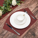 Axyaa Wedge PVC Placemats Set Burgundy Red Wipe Clean Heat-Resistant Table Mats