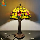Axyaa Tiffany Style Tulip Desk Lamp Americana Design Rustic Bedroom Office Decor
