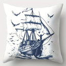 Nautical Sailing Pillowcase Set, 4pcs, Axyaa Brand, 17.7"*17.7", Home Decoration