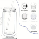 Axyaa 16oz Double Wall Plastic Straw Water Bottles Insulated DIY Drinkware Party Cup