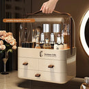 Axyaa Clear Makeup Organizer with Two Tier Storage and Brush Box