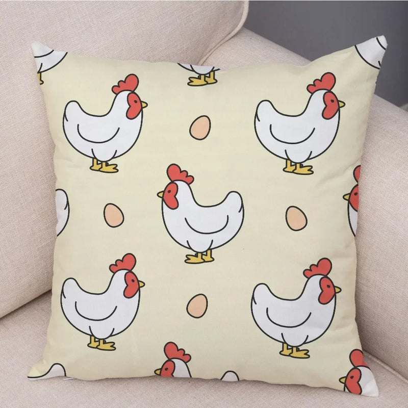 Axyaa Cartoon Animal Cushion Cover: 45*45cm for Living Room, Sofa, Car, Children's Room