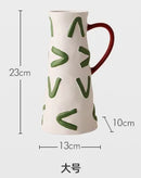 Axyaa Double Ear Ceramic Vase for Flower Arrangement & Ornamental Crafts