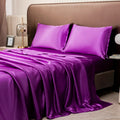 Axyaa Satin Silky Sheets Set, Flat, Fitted Sheet & Pillowcase - US Size