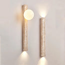 Axyaa French Cream Living Room Wall Lamp: Elegant Rectangular Stone Light for Bedroom
