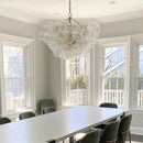 Axyaa Glass Bubble Ceiling Chandelier - Luxury LED Hanging Lamp for Living Dining Room