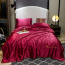 Axyaa Embroidered Washed Silk Ice Silk Tencel Summer Quilt - Fade-Resistant, Cool