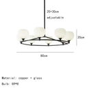 Axyaa Nordic Black Glass Ball Pendant Light for Home Decor and Lighting