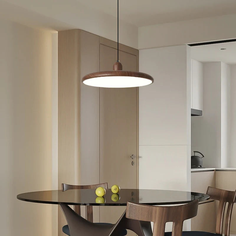 Retro Walnut Chandelier by Axyaa: Wood Grain Home Decor for Dining Room, Bedroom & Living Room
