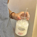 Axyaa Cat Glass Cup & Straw Set - Cute & Aesthetic Tumbler for Various Drinks