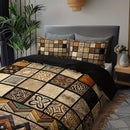 Axyaa Retro Tribal Geometric Patchwork Duvet Cover Set with 2 Pillowcases
