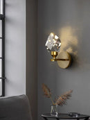 Gold Crystal LED Wall Lamp by Axyaa: Modern Luxury Sconce for Home Decor
