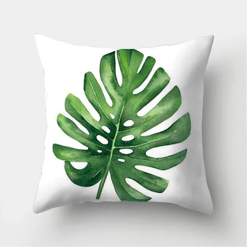 Axyaa Tropical Leaf Cactus Monstera Cushion Cover 45*45cm - Decorative Pillowcase