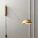 Axyaa Long Arm Wall Light Gold Black Metal for Bedroom Study Parlor