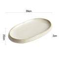 Axyaa Oval Ceramic Fish Plate: Stylish Tableware for Steaming, Barbecue, Sushi, Desserts