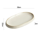 Axyaa Oval Ceramic Fish Plate: Stylish Tableware for Steaming, Barbecue, Sushi, Desserts