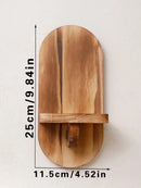 Axyaa Oval Wooden Floating Wall Shelf Rustic Bohemian Room Decor