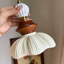 Axyaa Bell Orchid Chandelier: Modern Cream Style Bedside Pendant Light Resin Handicraft