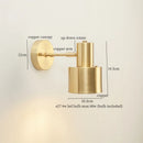 Axyaa Nordic Copper LED Wall Lamp - Pull Chain Switch - Home Decor