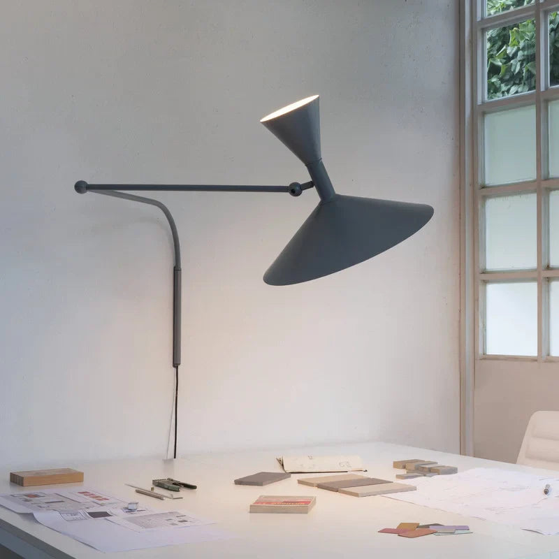 Bedroom Living Room Swing Arm Wall Lamp Plug-in Switch Sconces Bedside Industrial Mounted Lighting by Axyaa.