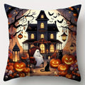 Axyaa Halloween Ghosts Cats Pumpkins Cushion Cover for Sofa Bedroom Car