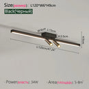 Axyaa LED Line Ceiling Lamp Gold Black Modern Illuminate Living Dining Bedroom