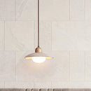 Axyaa Japanese Style Wooden Bedside Chandelier Natural Stone Cream Hanging Light