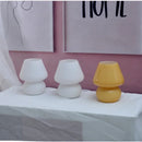 Axyaa Glass LED Mushroom Table Lamp: Korean Ins Style Striped Decor, Cute & Translucent